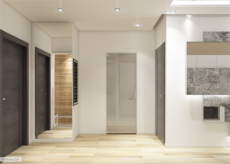 Дизайн интерьера коридора в 1к кв