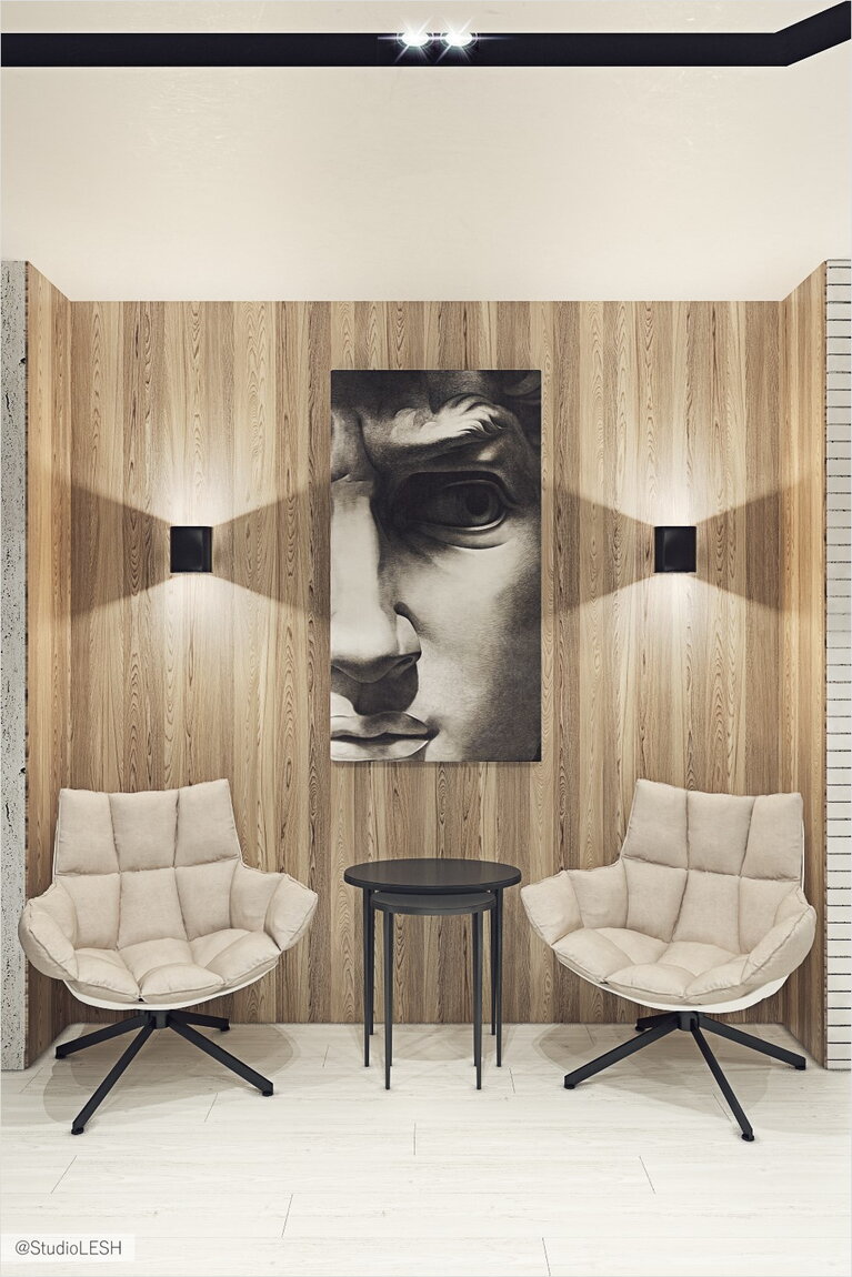 Дизайн проект гостиной, два кресла картина 