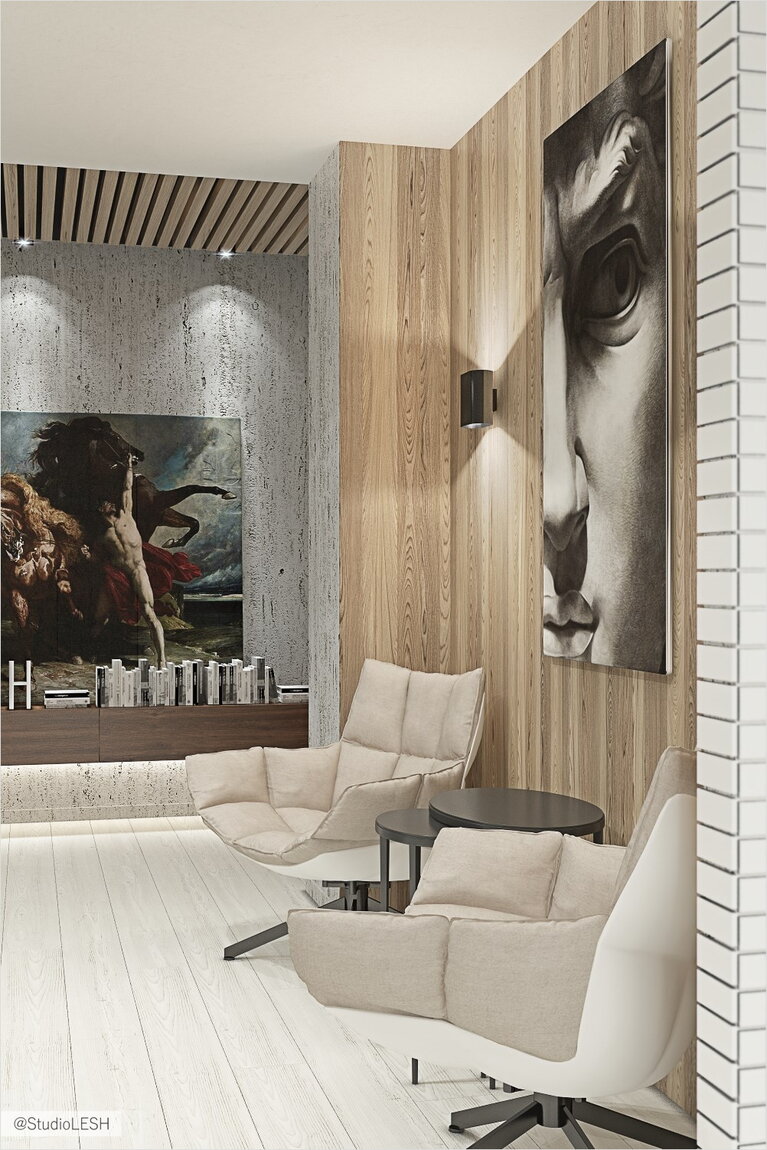 Дизайн ландж зоны для чтения 