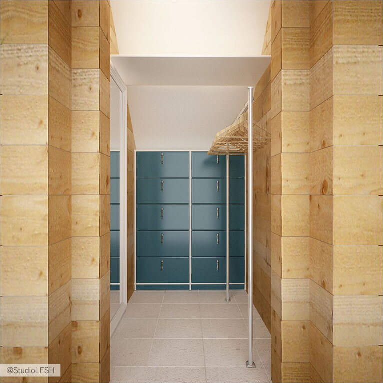 Дизайн проект гардероба в загородном доме 