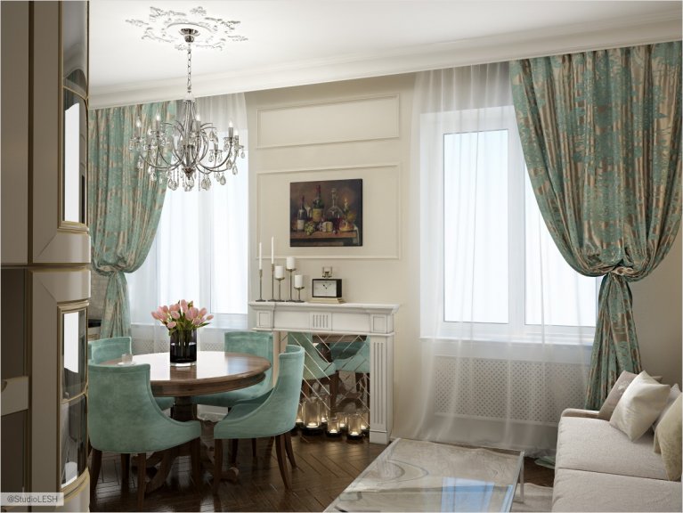 Дизайн проект кухни в современной классике