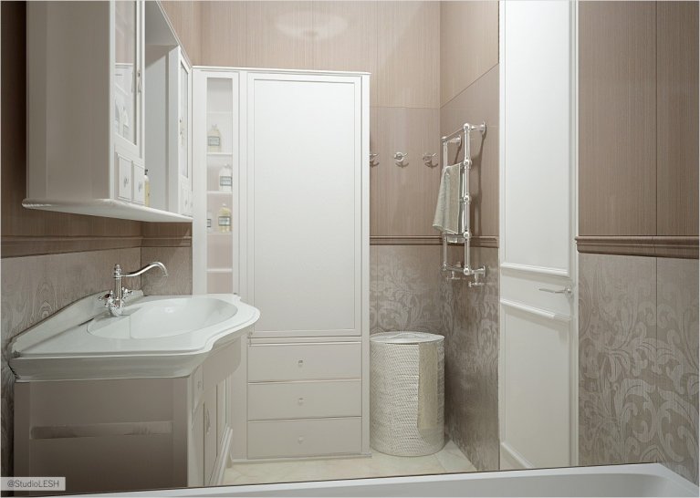 Небольшая ванная комната в новостройке 