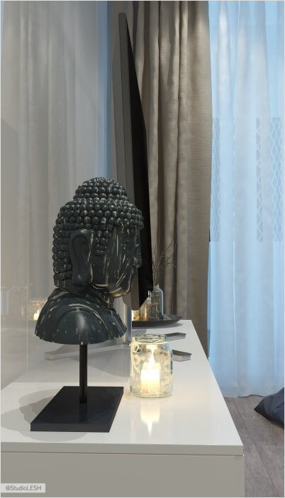 Дизайн проект спальни, декоративные элименты 