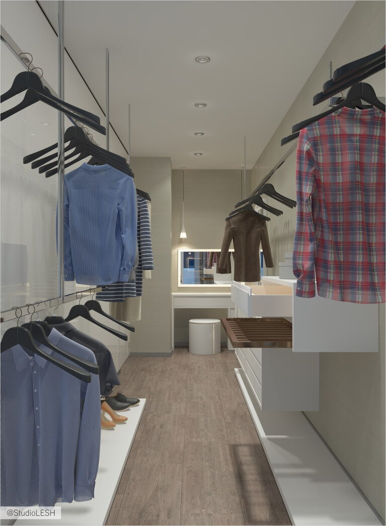 Оформление гардероба в квартире 