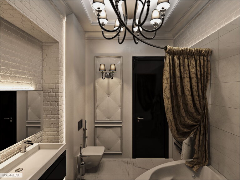 Оформление ванной комнаты в классическом стиле 