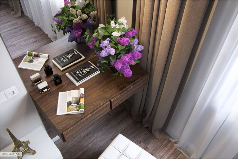 Будуар, столик для макияжа в коттедже 