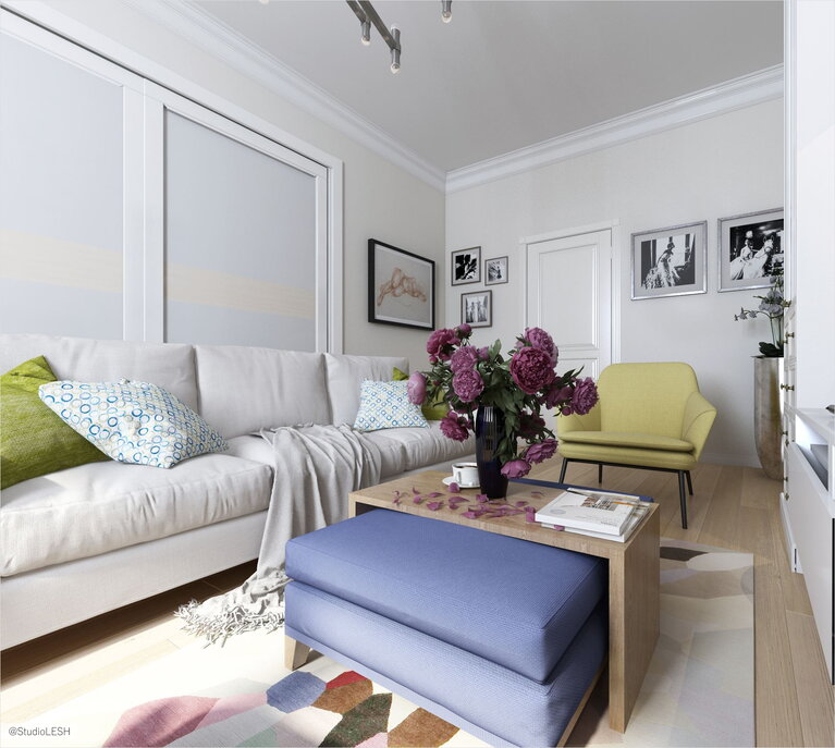 Дизайн проект гостиной 