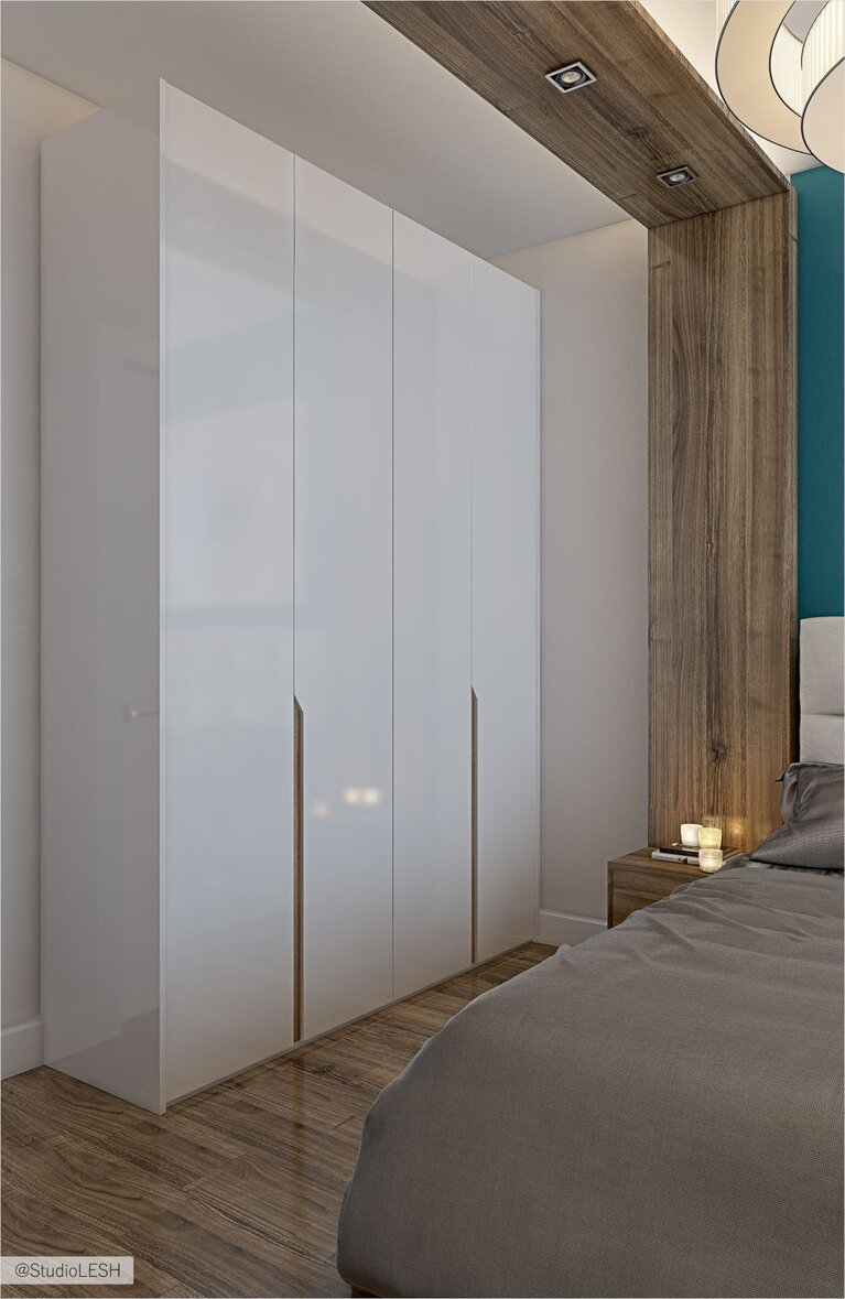 Дизайн проект спальни, шкаф для вещей 