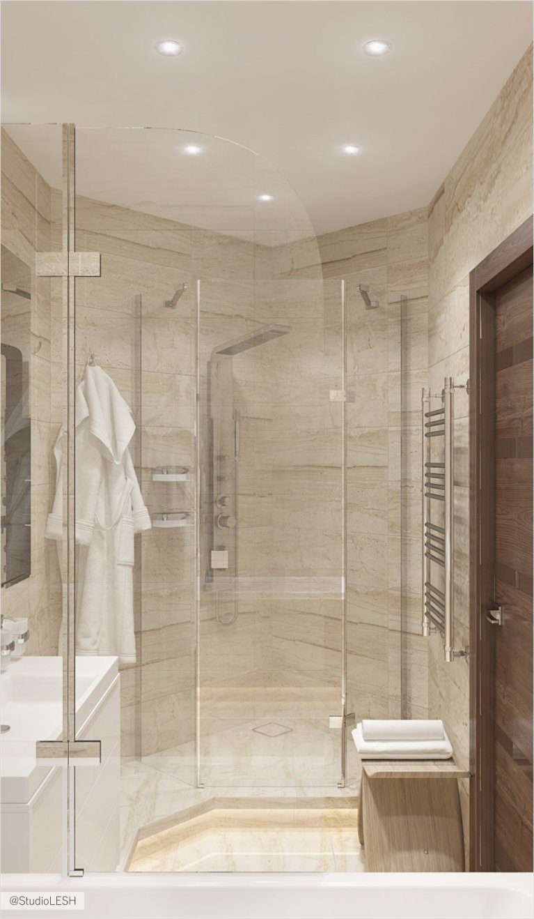 прозрачная душевая кабина