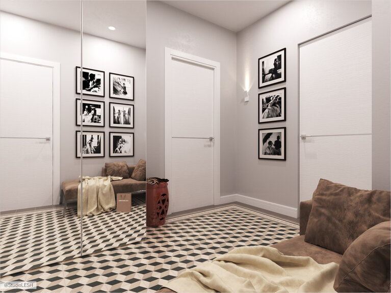 Интерьер прихожей зеркало