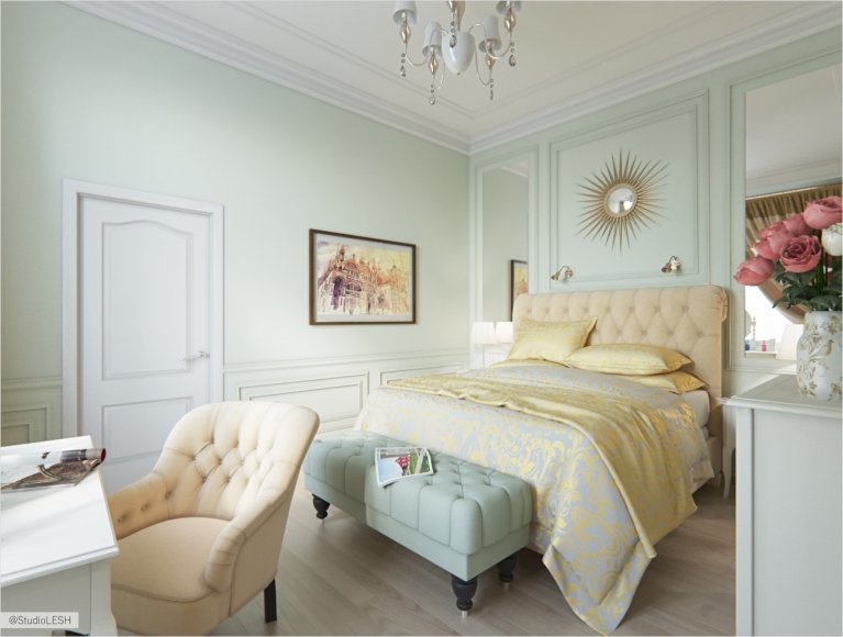 Спальня большая кровать