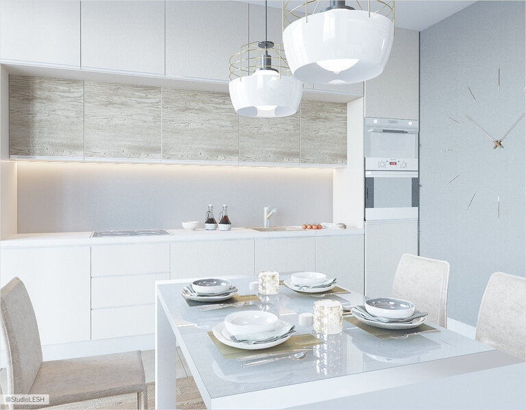 Кухня-столовая в современном стиле