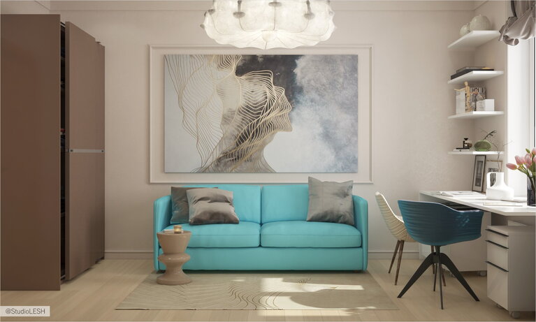 Гостевая комната в стиле контемпорари