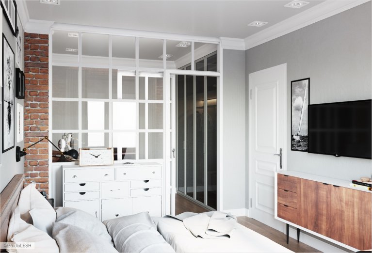 Спальня в стиле лофт