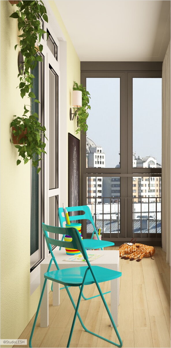 Балкон бирюзовые стулья