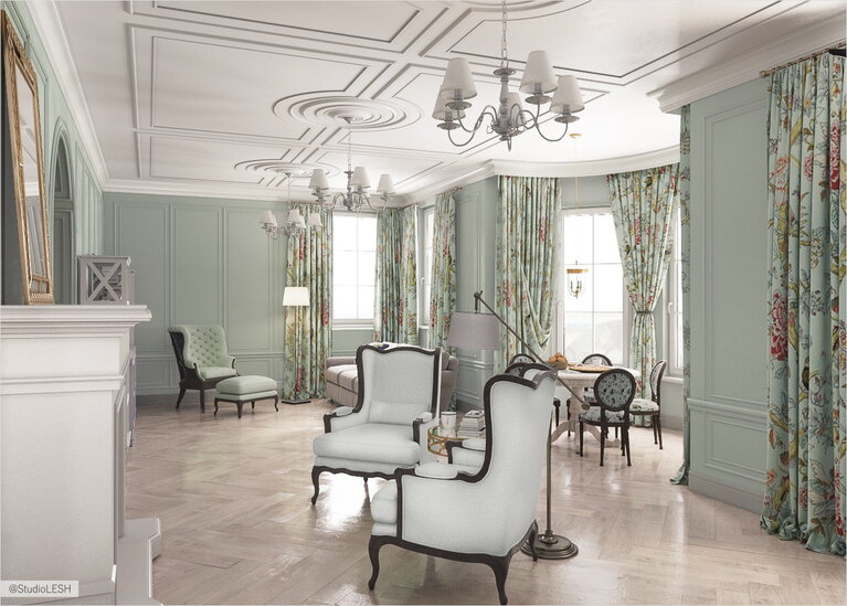 Классическая гостиная в Санкт-Петербурге 