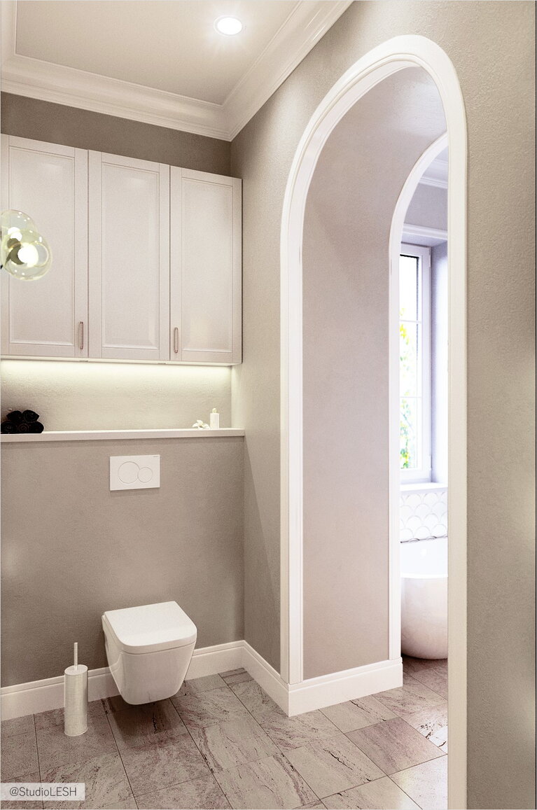 Ванна в доме в классическом стиле