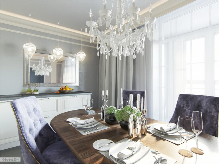 Обеденная зона в кухне-столовой