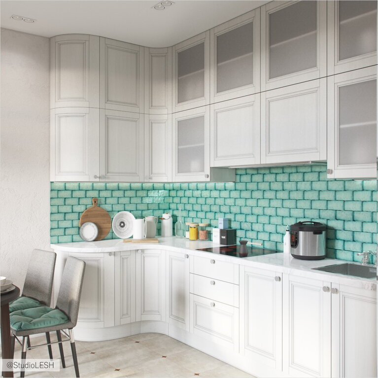 Насыщенный фартук кухни