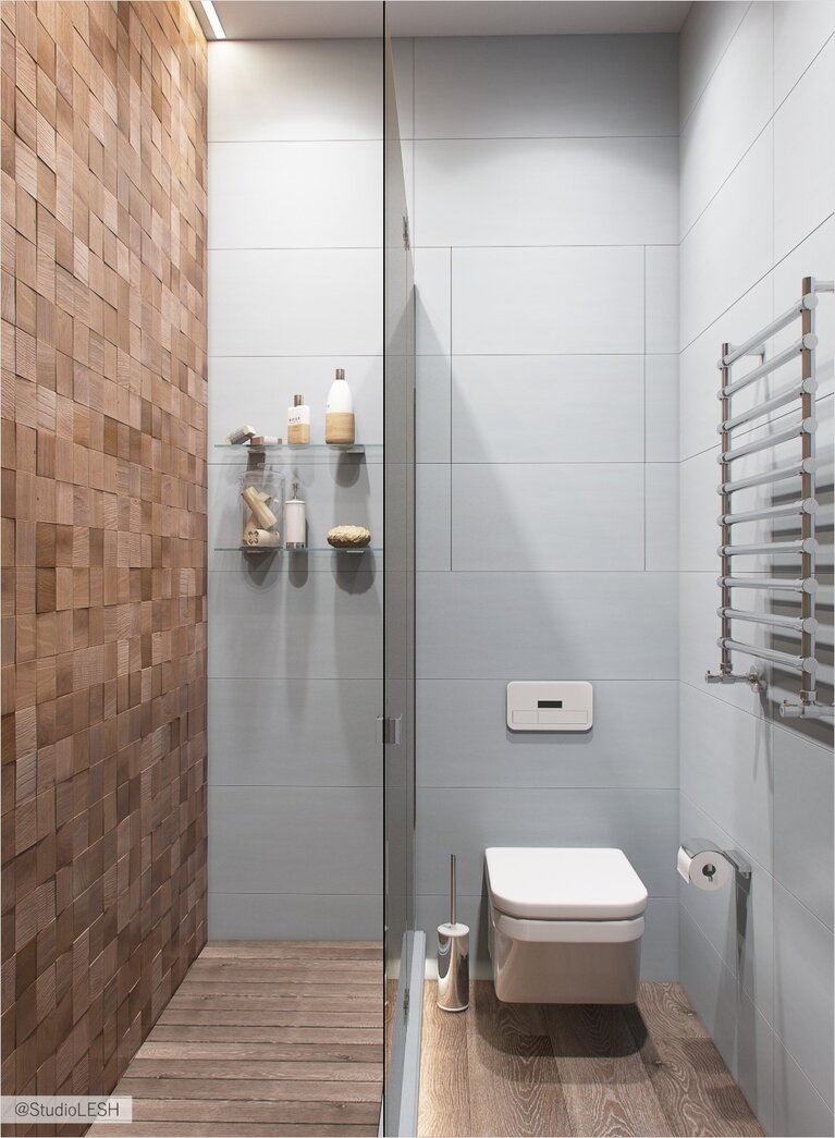 Ванная комната с деревом