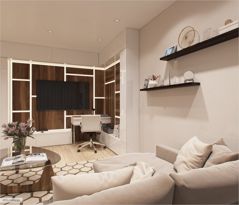 Современная кухня-гостиная