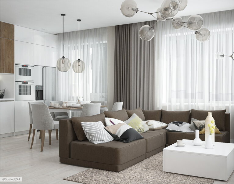 Кухня-гостиная в Пушкине