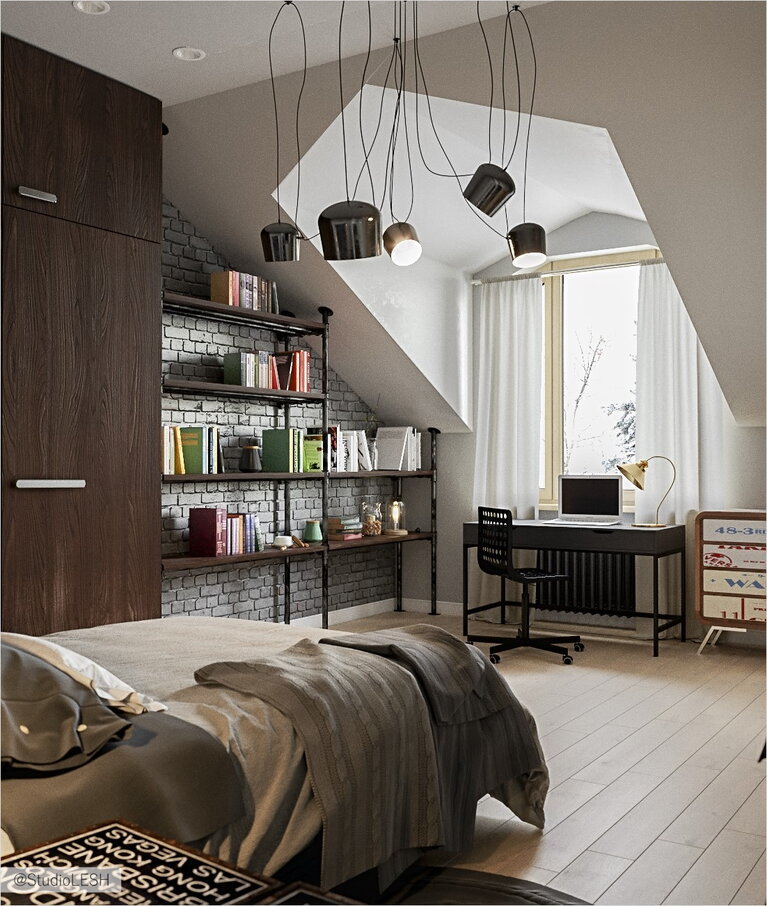 Современная спальня в мужском стиле