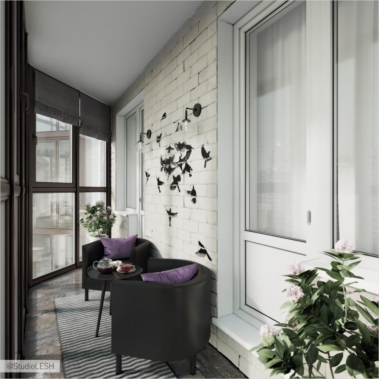 Просторный балкон