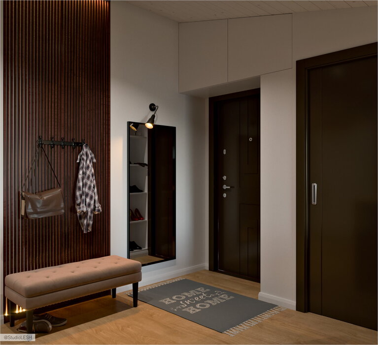 Оформление коридора на мансарде