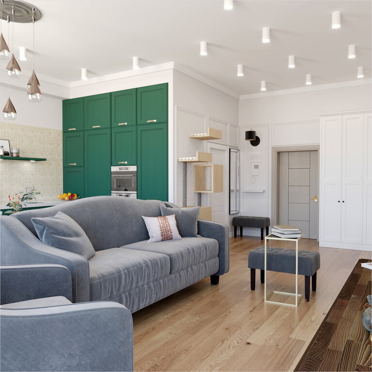 Гостиная в ЖК Премьер Палас