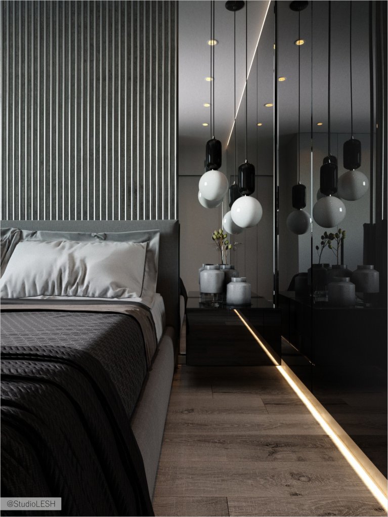 Тонированное стекло в спальне