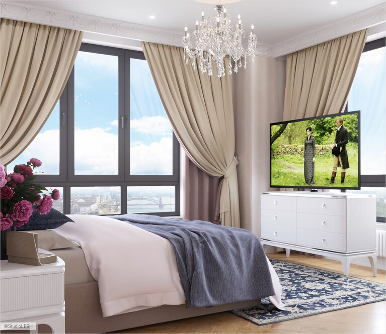 Панорамное остекление в спальне