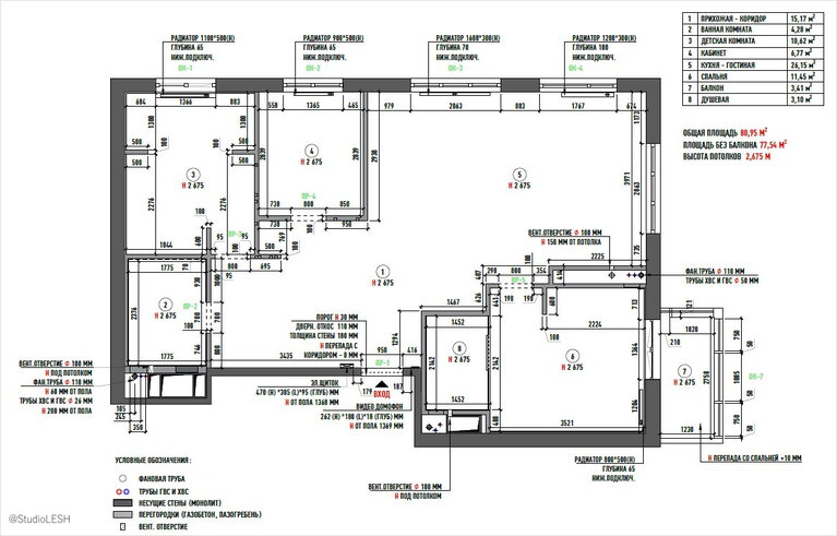 план монтажа перегородок в квартире