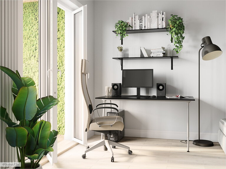 Рабочее место в гостиной