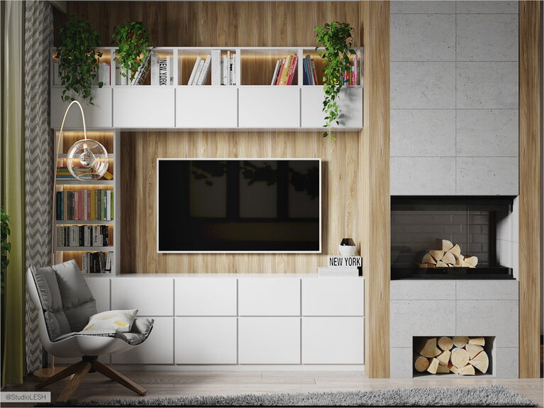 ТВ зона в современном стиле