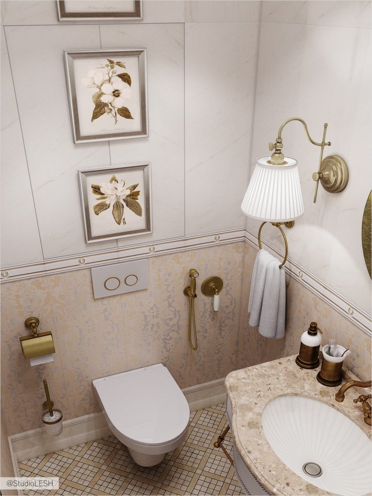 Санузел в классическом стиле