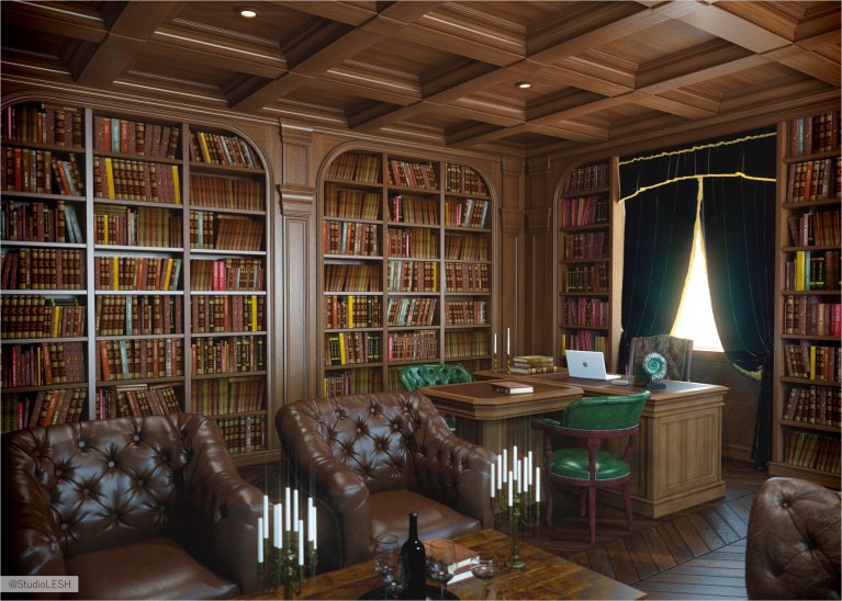 Оформление интерьера кабинета 