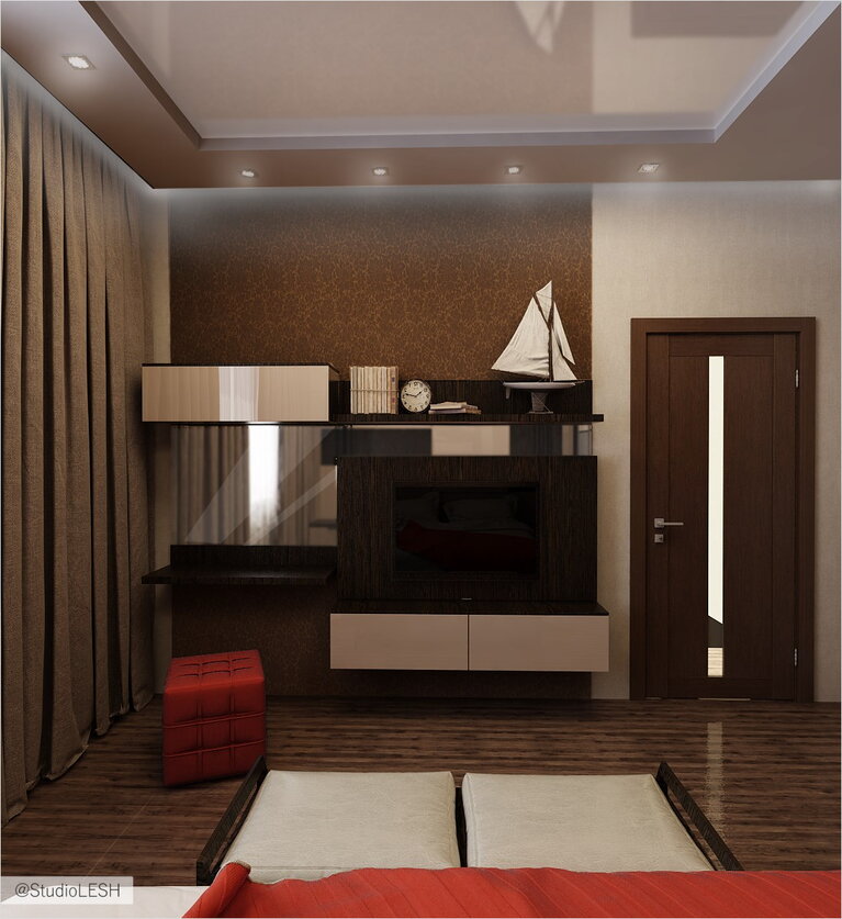 ТВ стенка в спальной