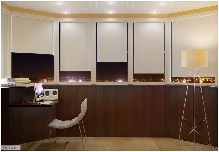 Рабочее место на утепленном балконе