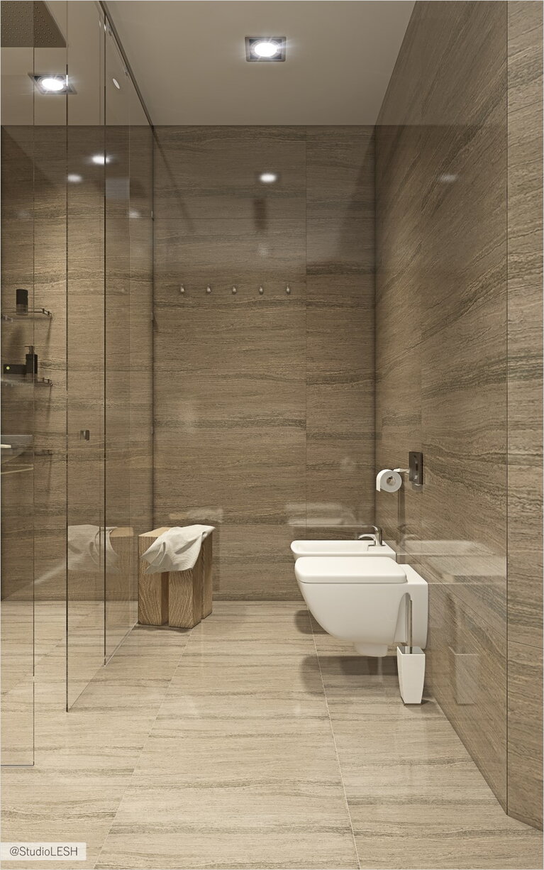 Дизайнерский интерьер санузла