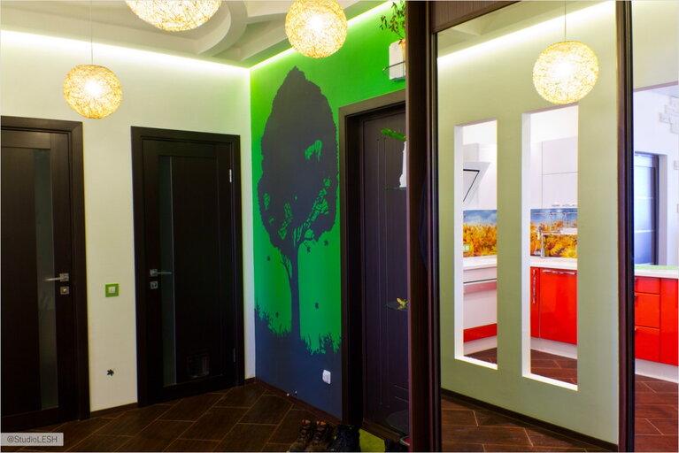 Дизайн интерьера - рисунок на стене