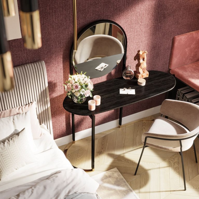 Manicure table in the bedroom