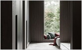 The cloakroom in dark colours