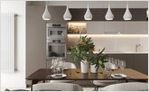 Spacious dining room for a big family