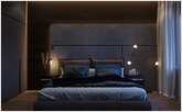 Light scenario in panel of the headboard