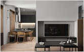 The organization of living room-kitchen 