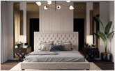 Cabinet furniture in the bedroom in the Art Deco style