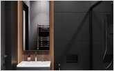 Combined bathroom in dark color